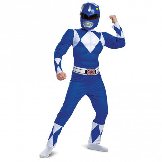 Kids Blue Power Ranger Muscle Suit Costume