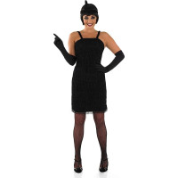 Womens 20s Flapper Costume Black