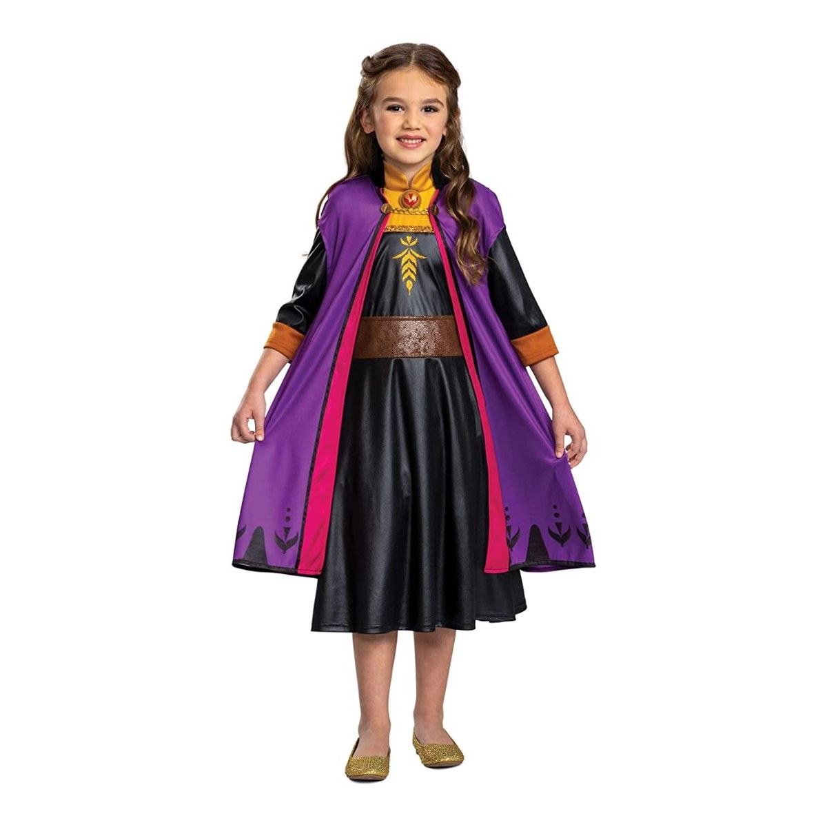 Kids Disney Frozen Anna Travelling Classic Costume Purple