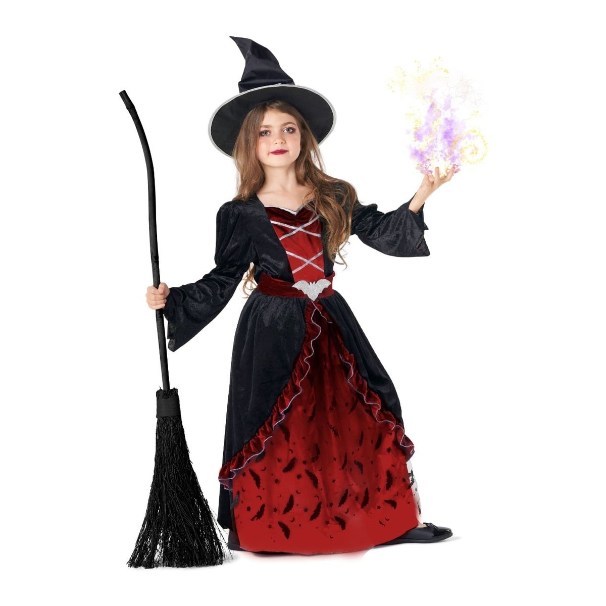 Girls Red Bat Witch Costume