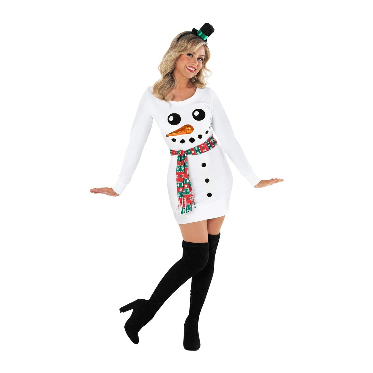 Women's Snowman Jumper Dress Costume