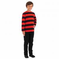 Kids Black & Red Striped Jumper