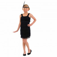 Kids 20s Black Flapper Dress Costume