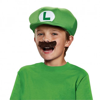 Kids Nintendo Super Mario Luigi Hat & Moustache