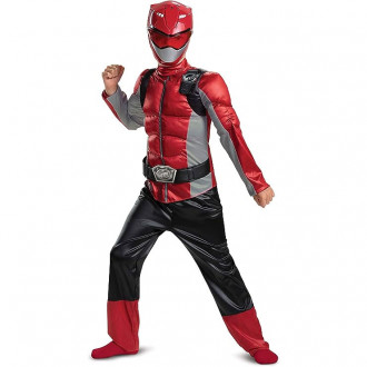 Kids Disguise Red Ranger Beast Morpher Muscle Costume