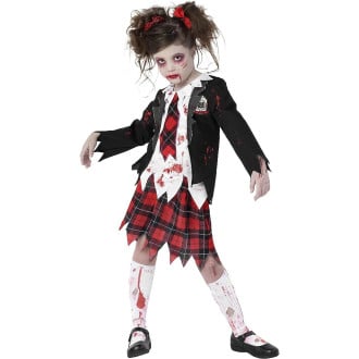 Kids Zombie School Girl Costume