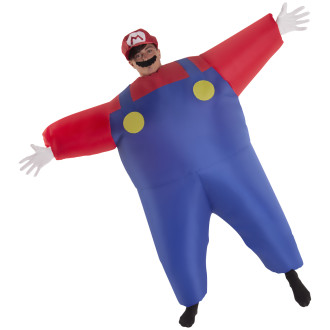 Mens Inflatable Red Plumber Hero Costume