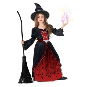 Kids Bat Witch Costume Red