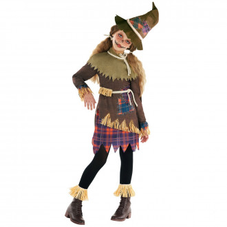 Kids Scarecrow Patch Dress Costume