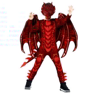 Kids Dragon Jumpsuit Costume Red