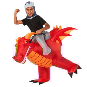 Kids Red Dragon Ride On Inflatable Costume
