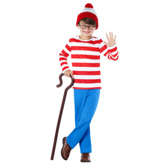 Kids Red And White Striped Traveller Costume