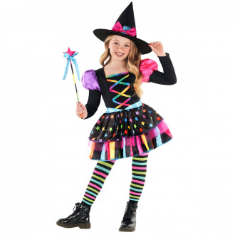 Kids Rainbow Star Witch Costume