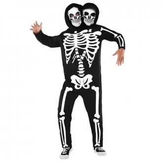 Mens Two Headed Skeleton Costume