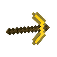 Kids Gold Minecraft Toy Pickaxe Accessory