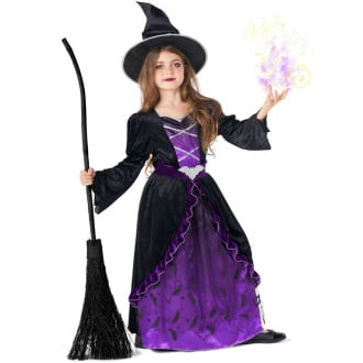Girls Purple Witch Costume
