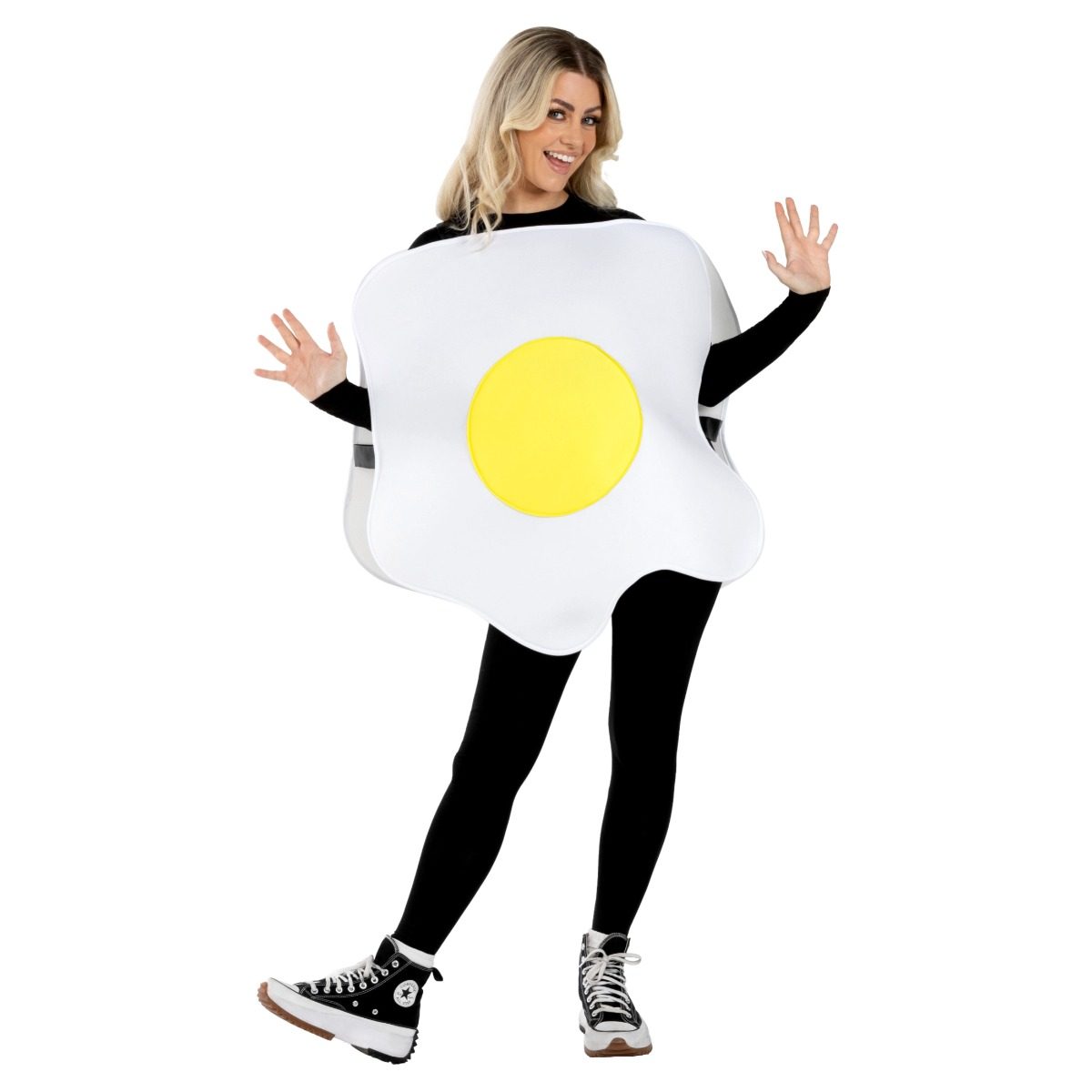Adult Fried Egg Costume, a printed one-size tabard costume