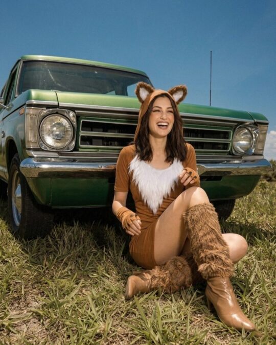 Women's Urban Fox Costume worn by a model, lifestyle photo