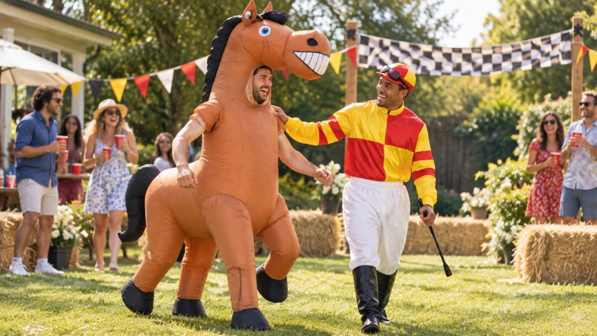Horse Costumes for Adults and Kids: Inflatable Horse, Jockey, and Jumpsuit Looks