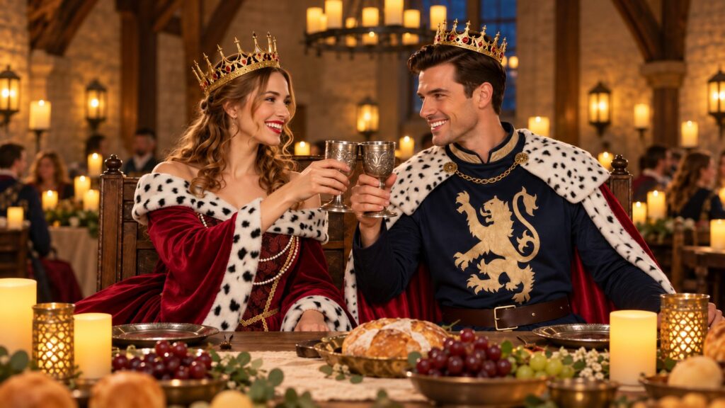 Medieval Fancy Dress for Banquets and Themed Parties: Kings, Queens, Knights, and a Table of Eight